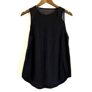 Lululemon Black Sleeveless Scoopneck Sculpt Tank Top Mesh Back Medium Athleisure
